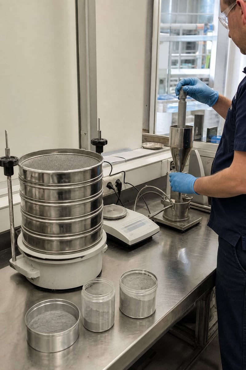 Metal powder batch inspection and quality testing