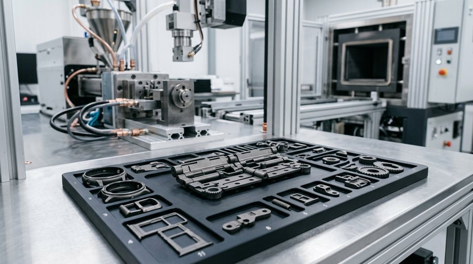 Complex precision metal injection molded components for industrial production