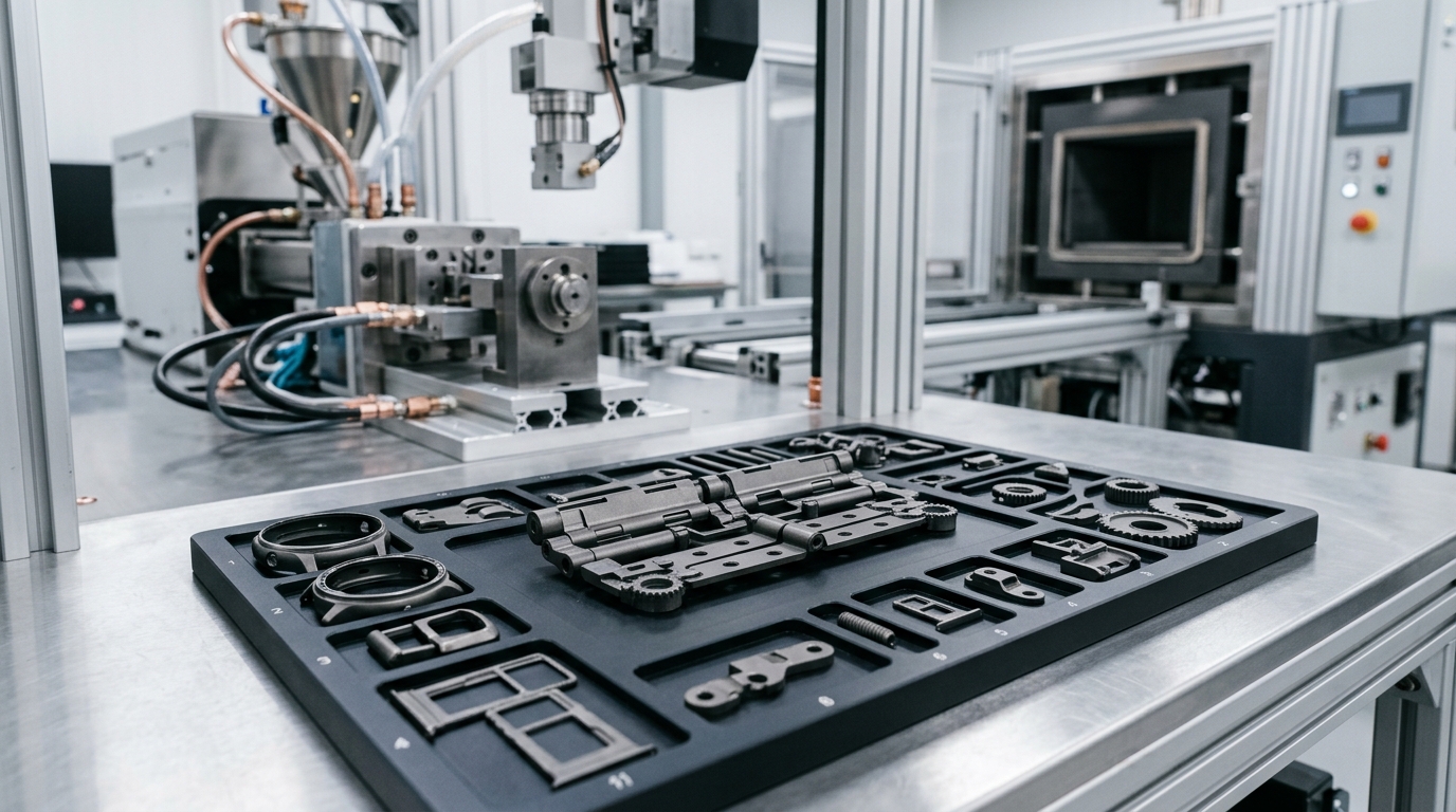 Complex precision metal injection molded components for industrial production