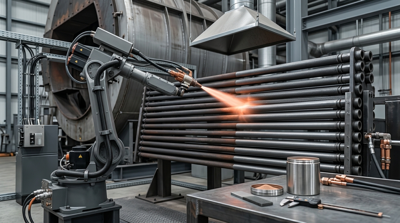 Thermal spray coating applied to an industrial wear component