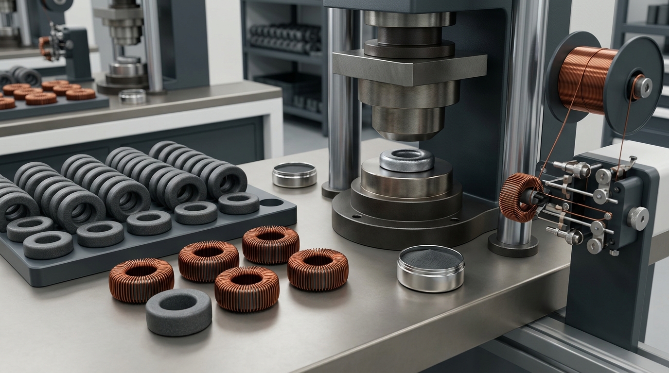 High-frequency power inductors produced from sendust magnetic powder