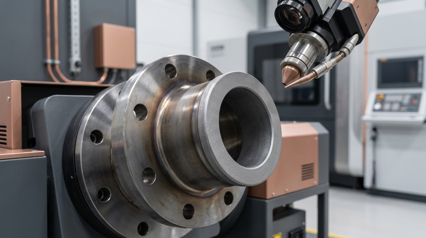 Corrosion-resistant laser-clad industrial valve component